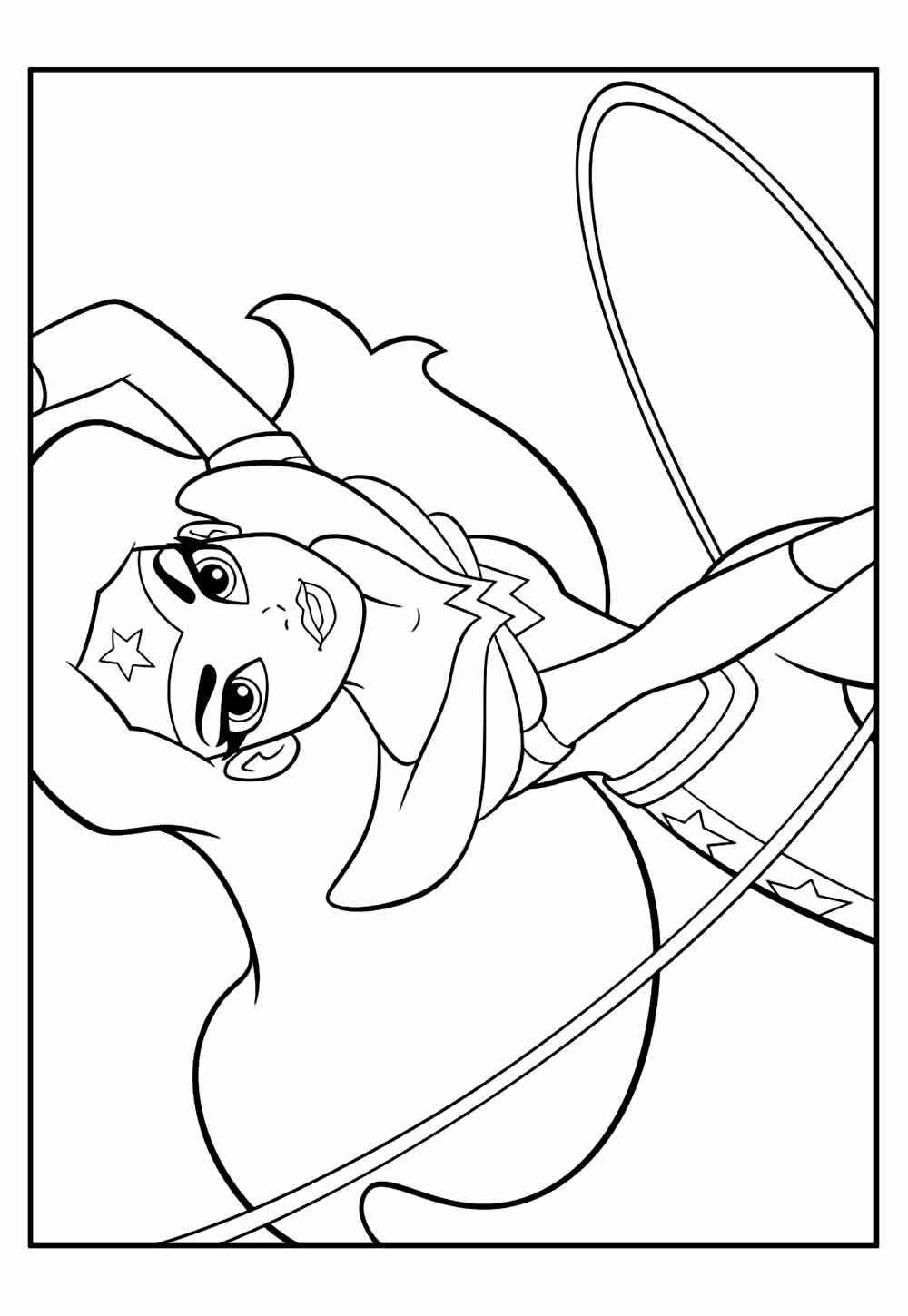 Desenho de Mulher-Maravilha para imprimir