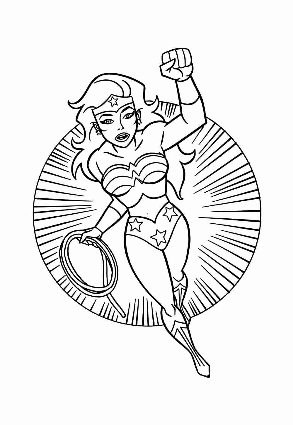 Desenho de Mulher-Maravilha para imprimir