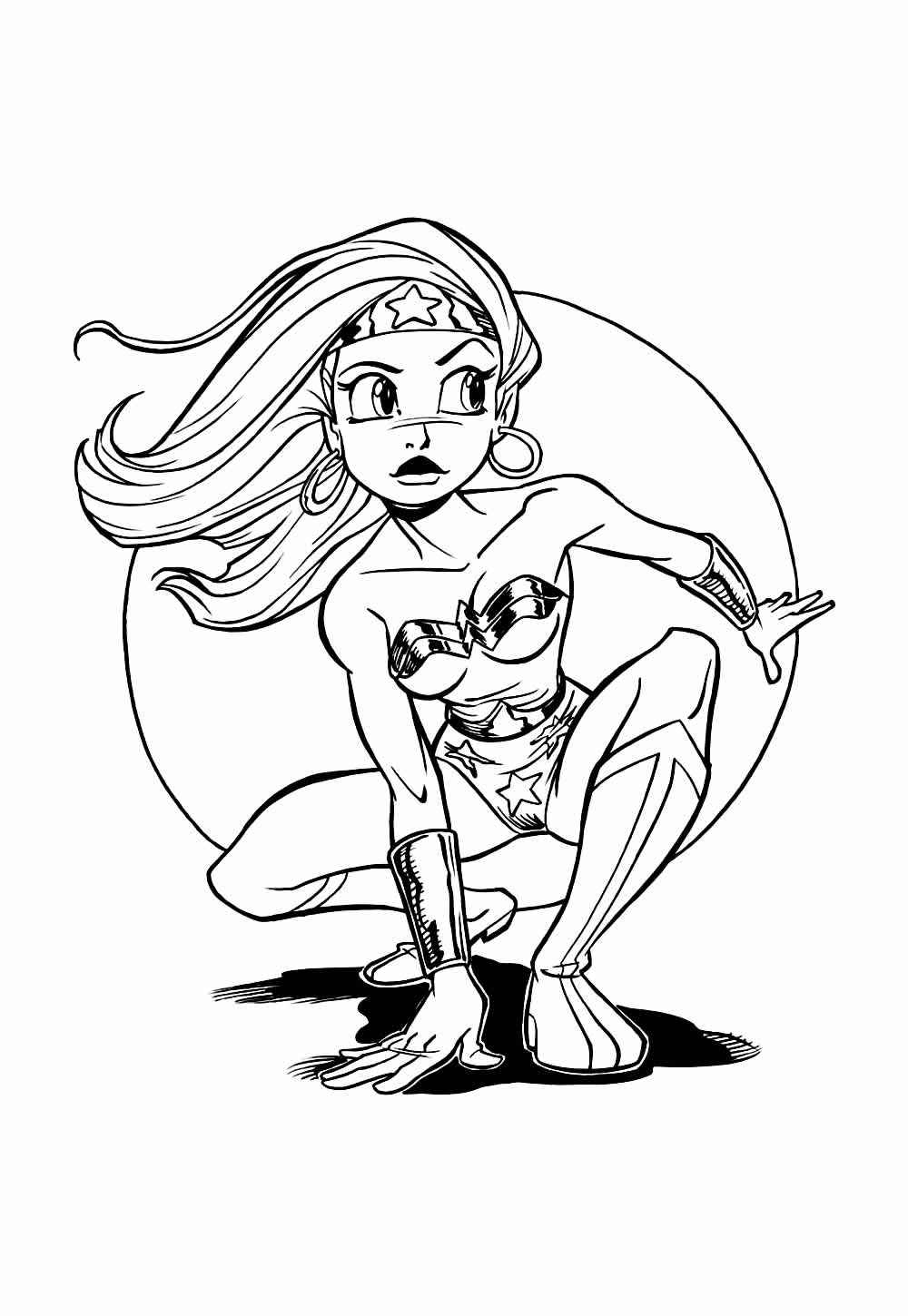 Desenho de Mulher-Maravilha para imprimir