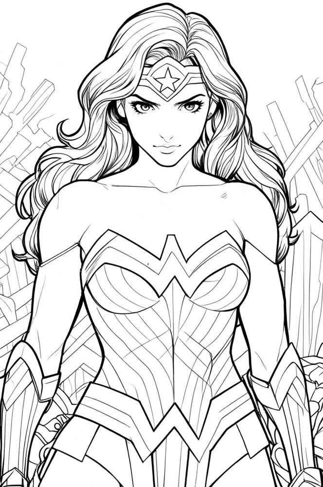 Desenho de Mulher-Maravilha para imprimir