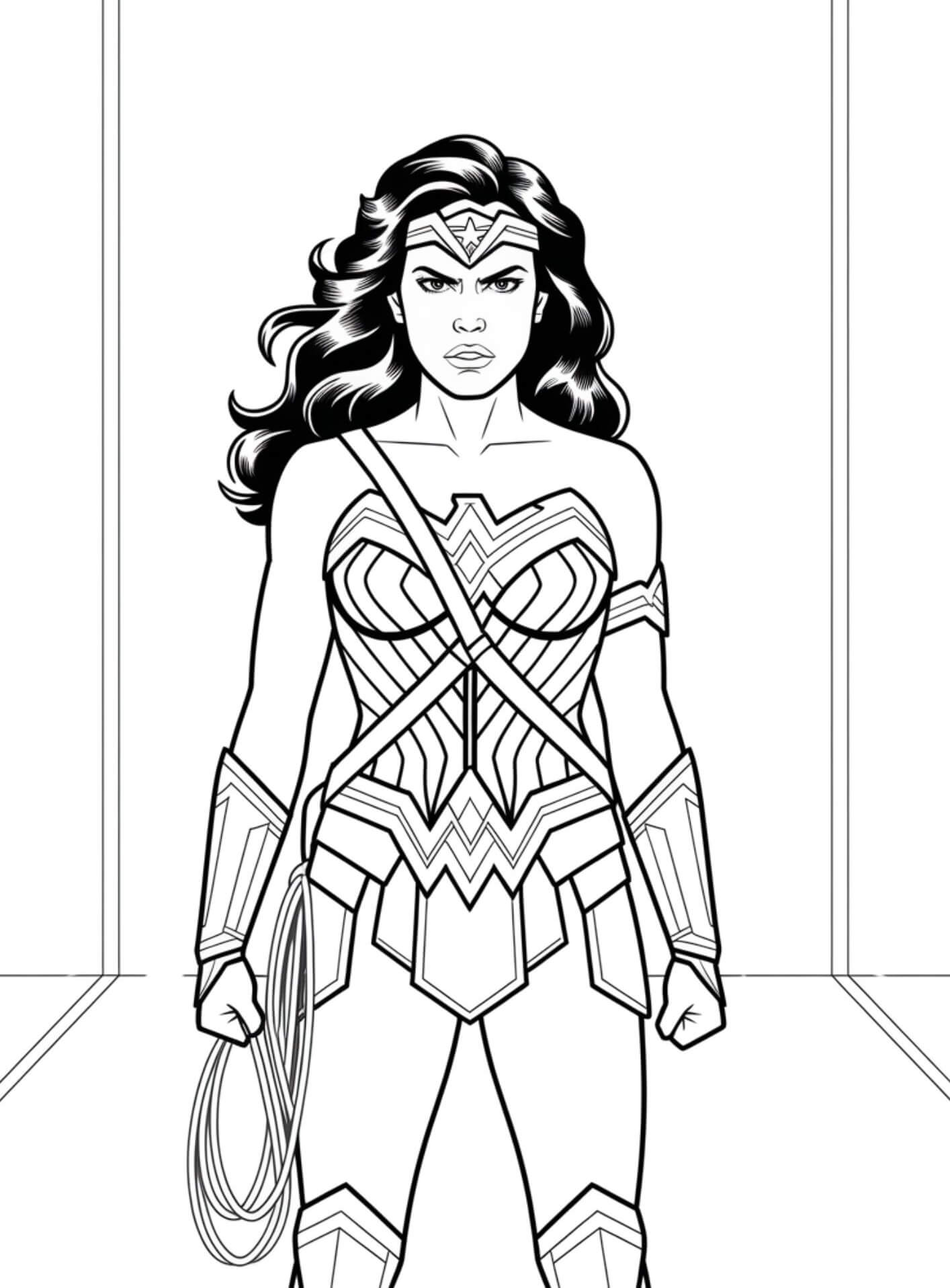 Desenho de Mulher-Maravilha para imprimir