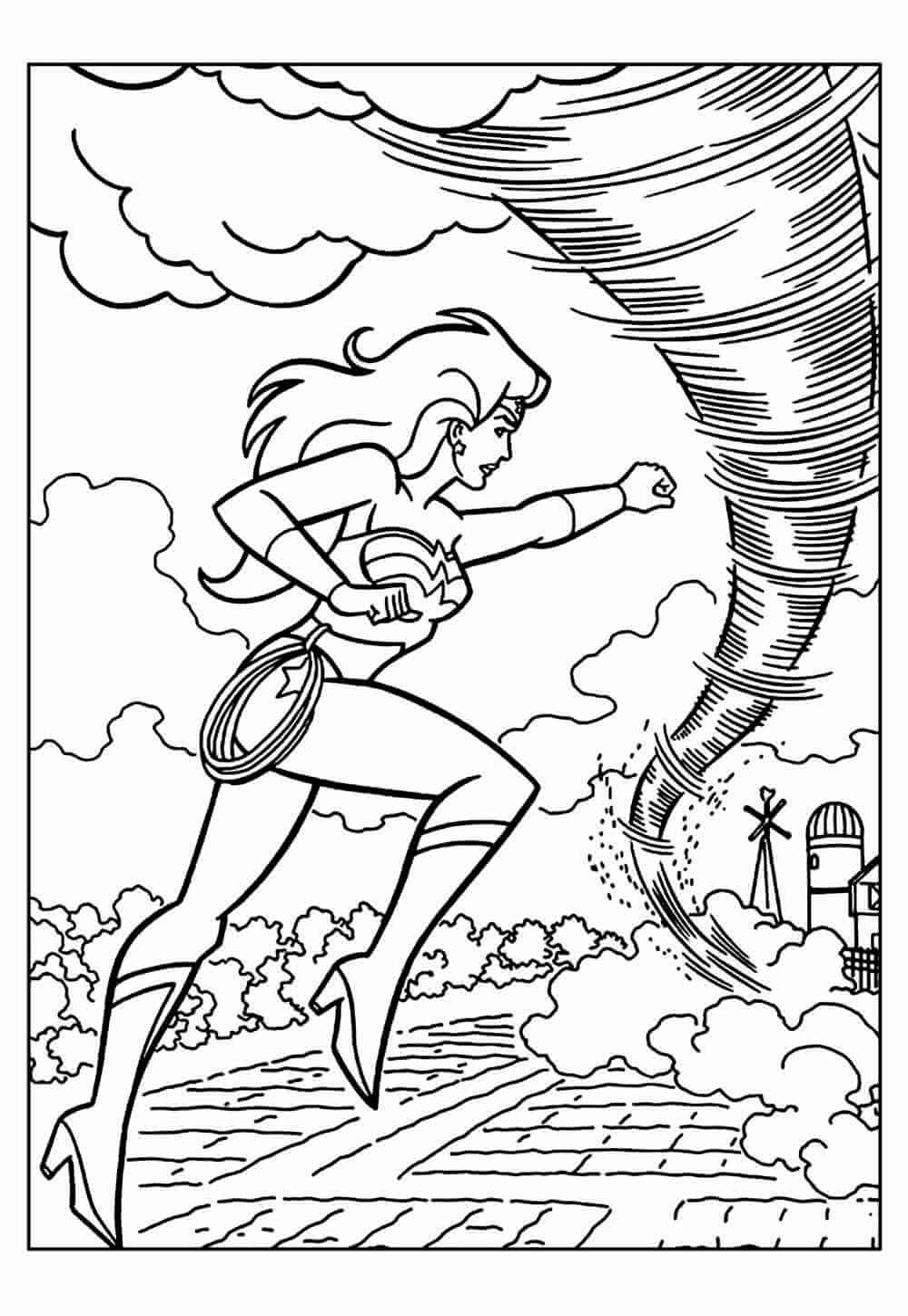 Desenho de Mulher-Maravilha para imprimir
