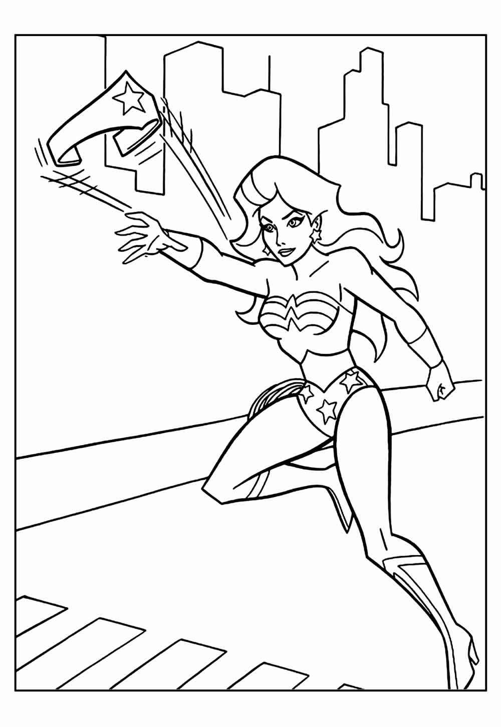 Desenho de Mulher-Maravilha para imprimir