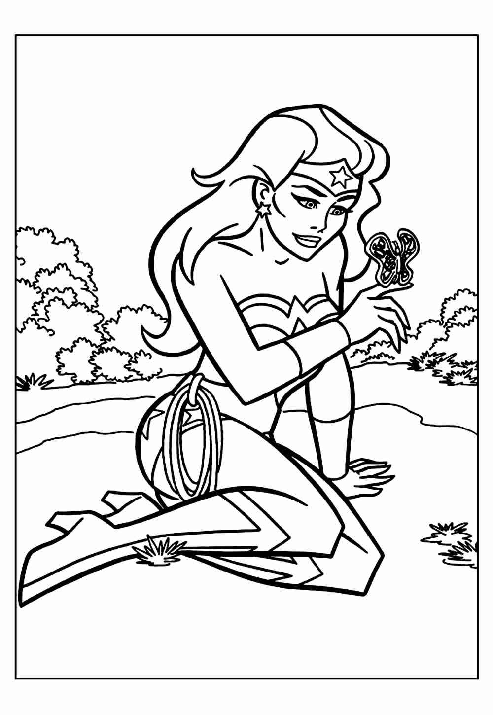 Desenho de Mulher-Maravilha para imprimir
