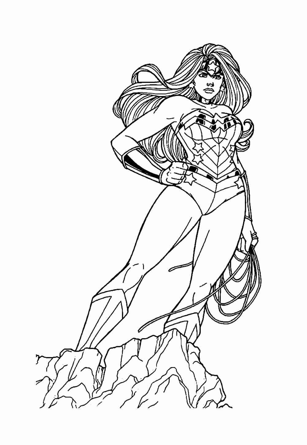 Desenho de Mulher-Maravilha para imprimir