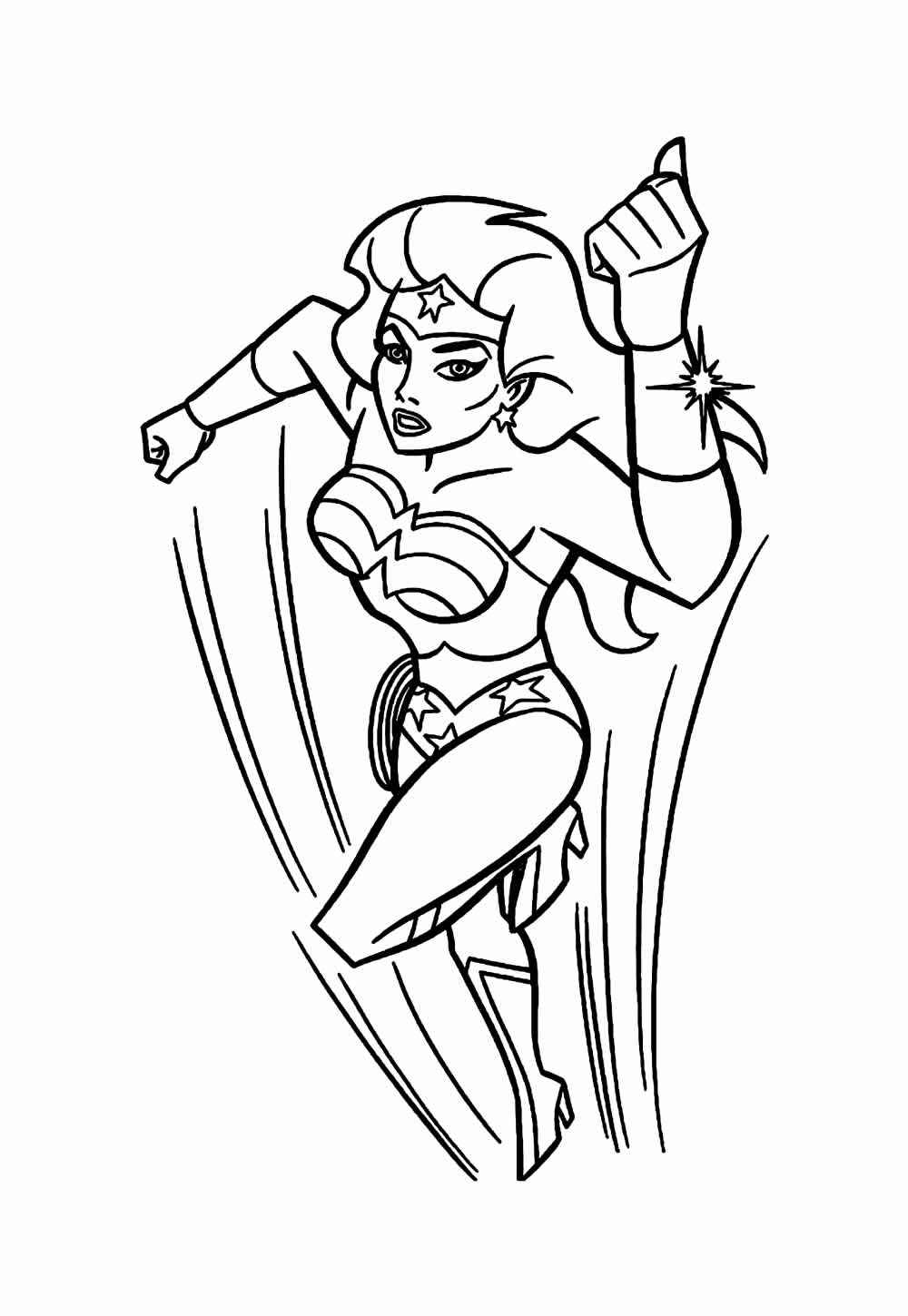 Desenho de Mulher-Maravilha para imprimir
