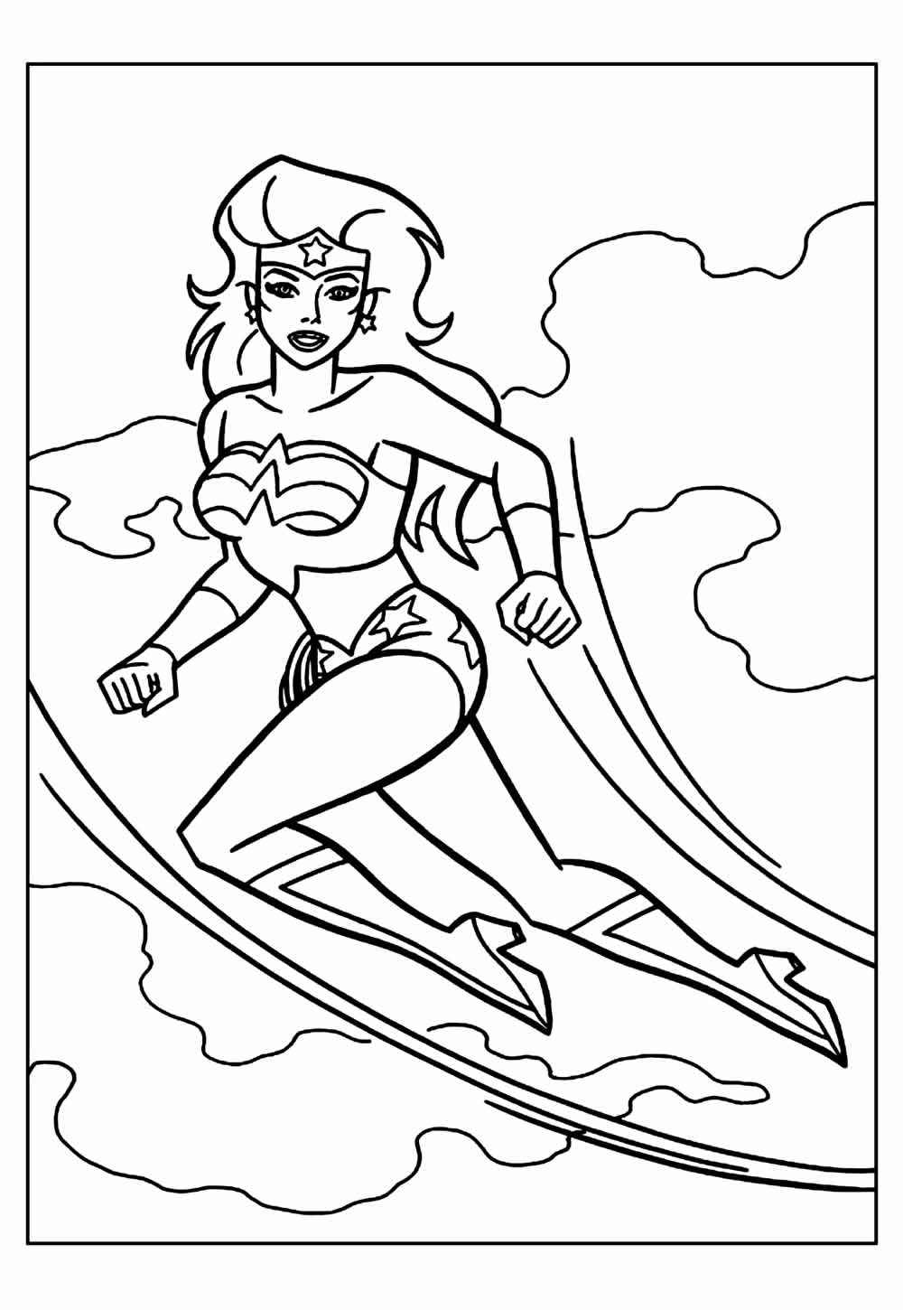 Desenho de Mulher-Maravilha para imprimir