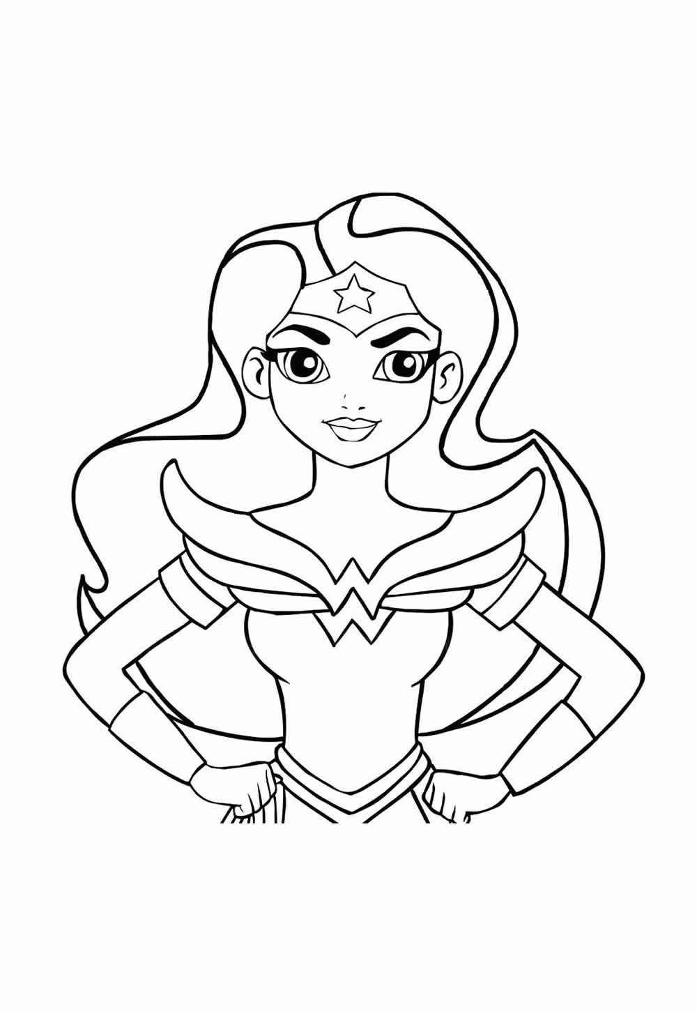 Desenho de Mulher-Maravilha para imprimir