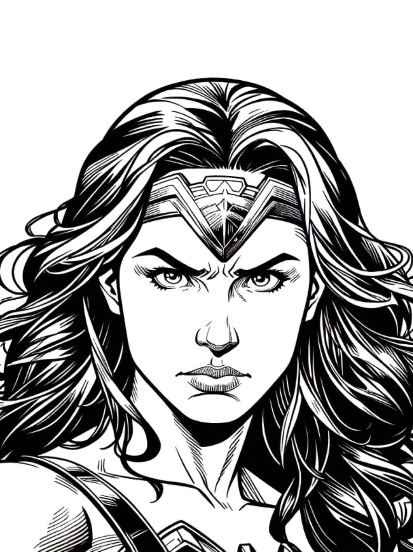 Desenho de Mulher-Maravilha para imprimir