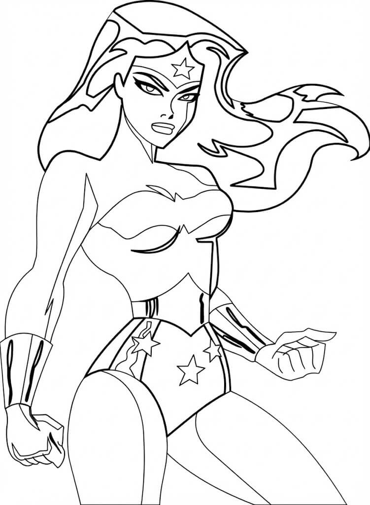 Desenho de Mulher-Maravilha para imprimir