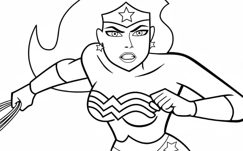 Desenho de Mulher-Maravilha para imprimir