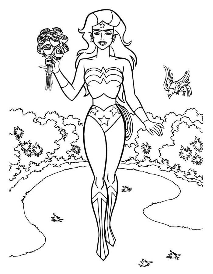 Desenho de Mulher-Maravilha para imprimir