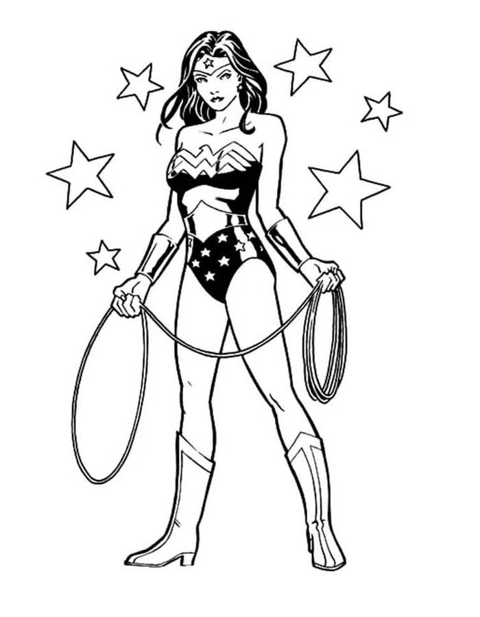 Desenho de Mulher-Maravilha para imprimir