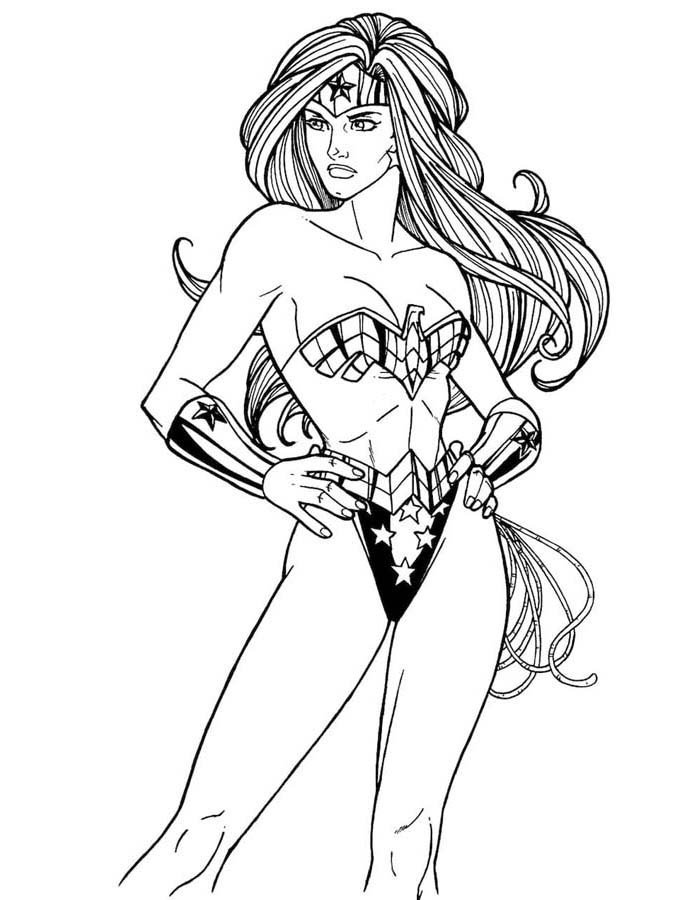 Desenho de Mulher-Maravilha para imprimir