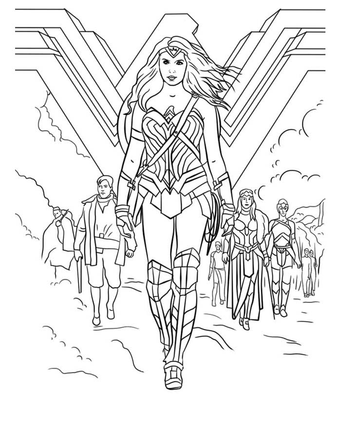 Desenho de Mulher-Maravilha para imprimir