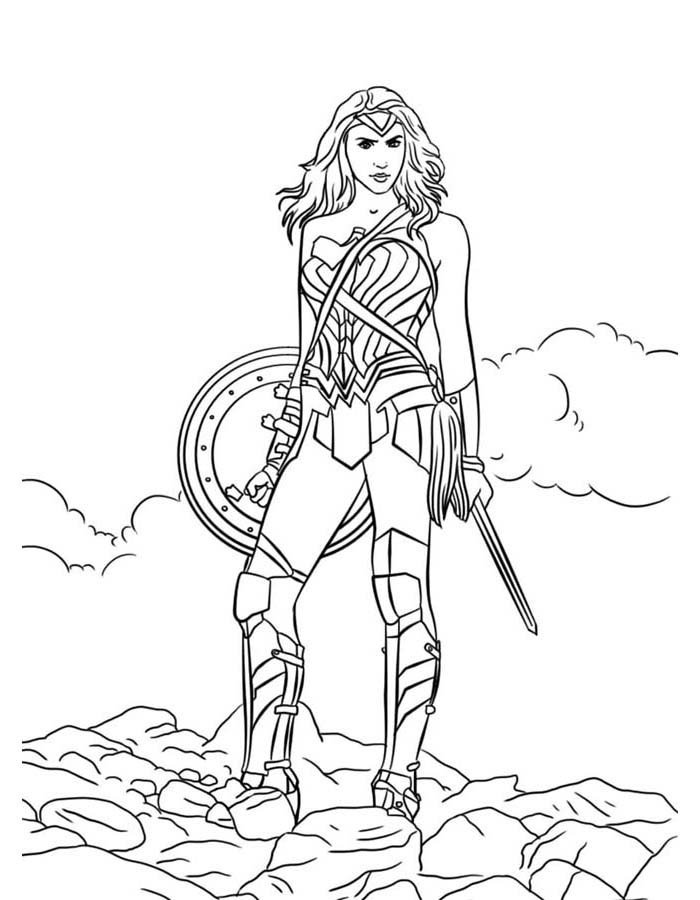 Desenho de Mulher-Maravilha para imprimir