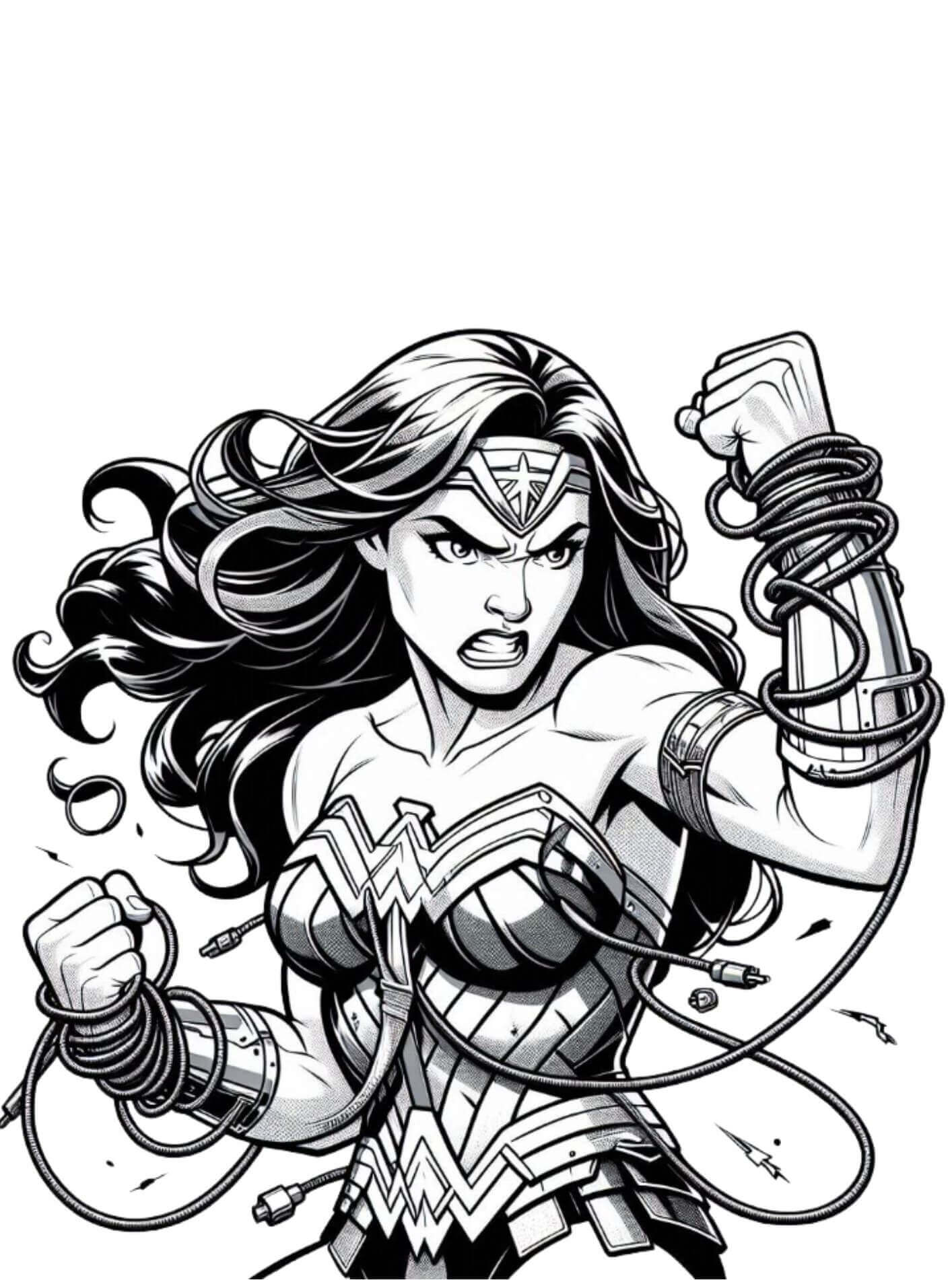 Desenho de Mulher-Maravilha para imprimir