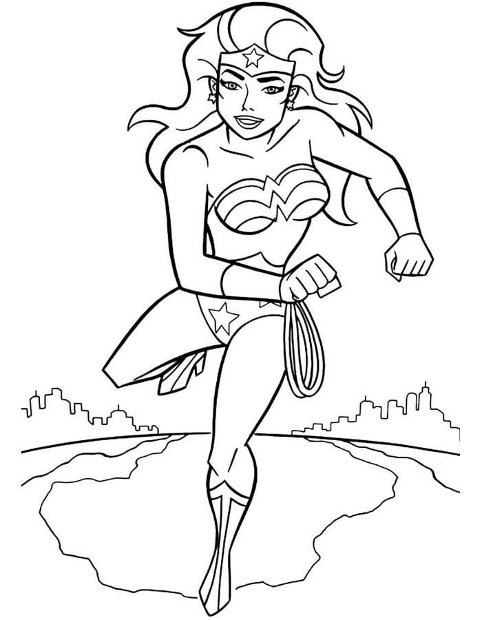 Desenho de Mulher-Maravilha para imprimir