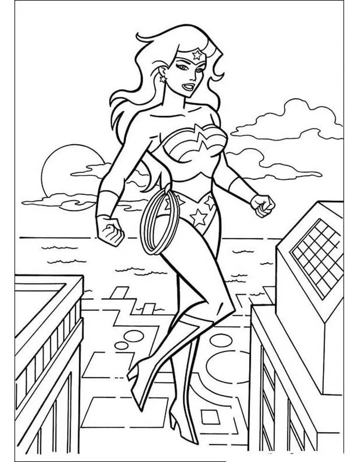 Desenho de Mulher-Maravilha para imprimir
