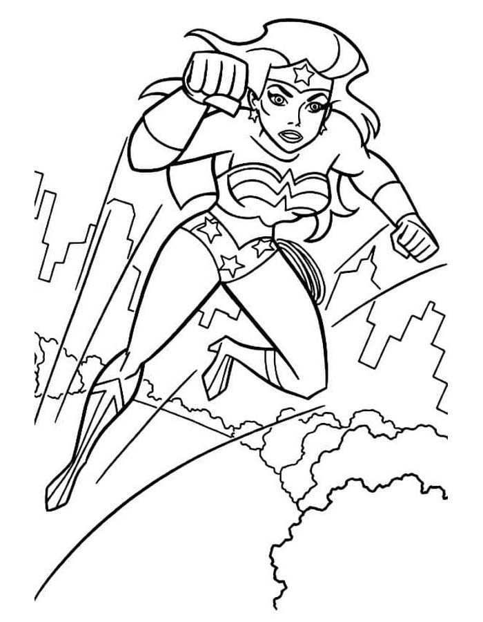 Desenho de Mulher-Maravilha para imprimir