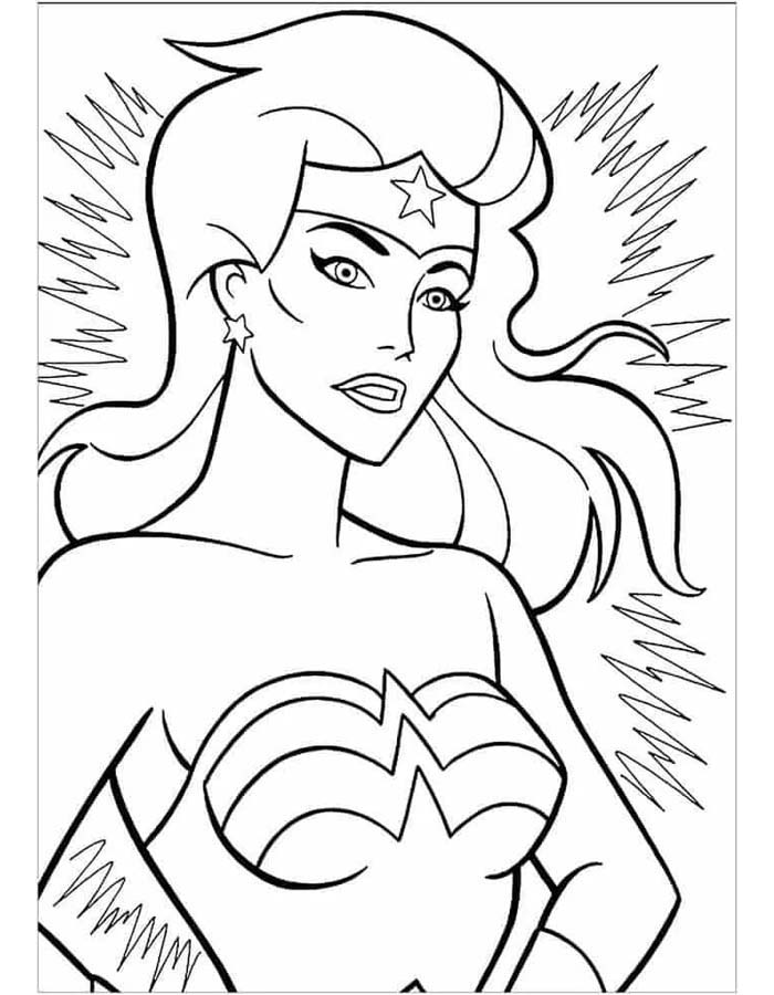 Desenho de Mulher-Maravilha para imprimir