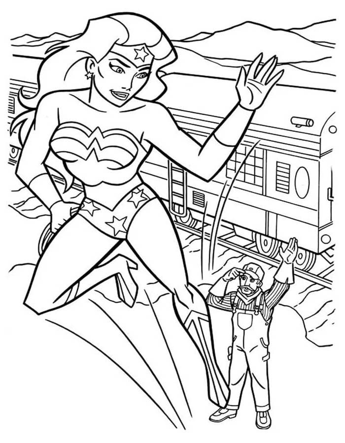 Desenho de Mulher-Maravilha para imprimir