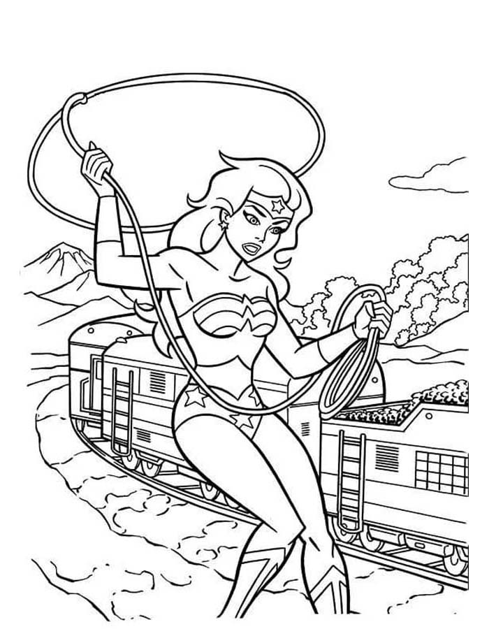 Desenho de Mulher-Maravilha para imprimir