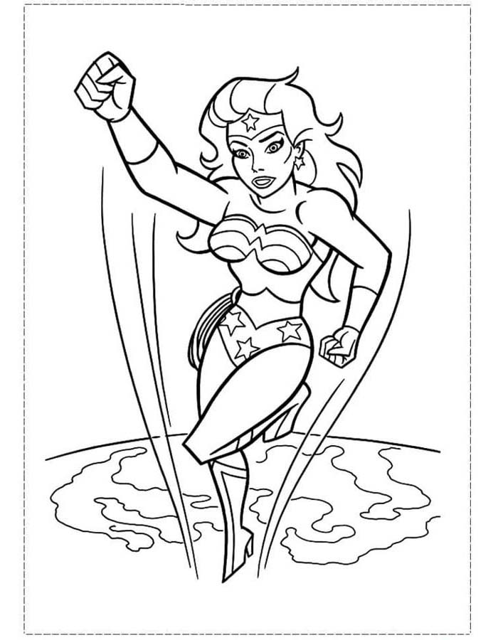 Desenho de Mulher-Maravilha para imprimir