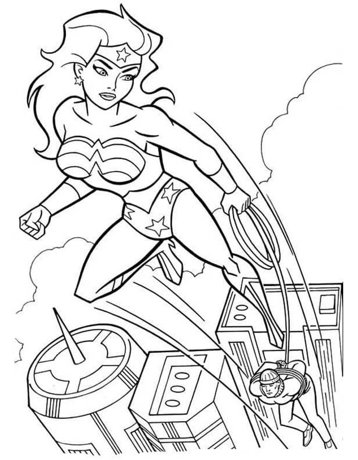 Desenho de Mulher-Maravilha para imprimir