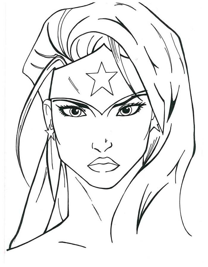 Desenho de Mulher-Maravilha para imprimir