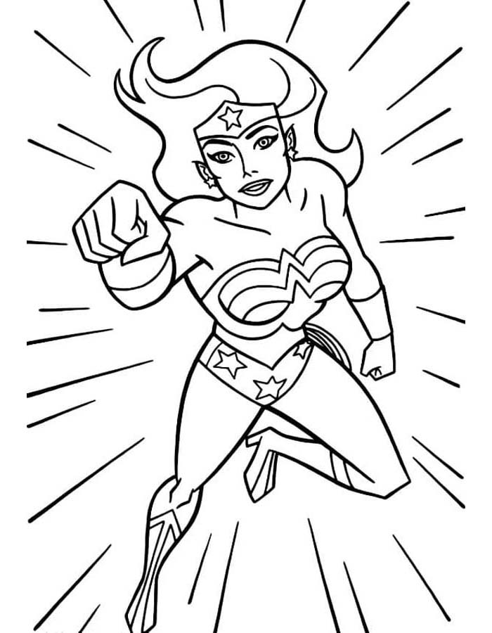 Desenho de Mulher-Maravilha para imprimir