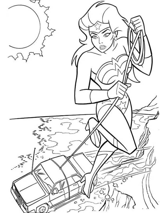 Desenho de Mulher-Maravilha para imprimir