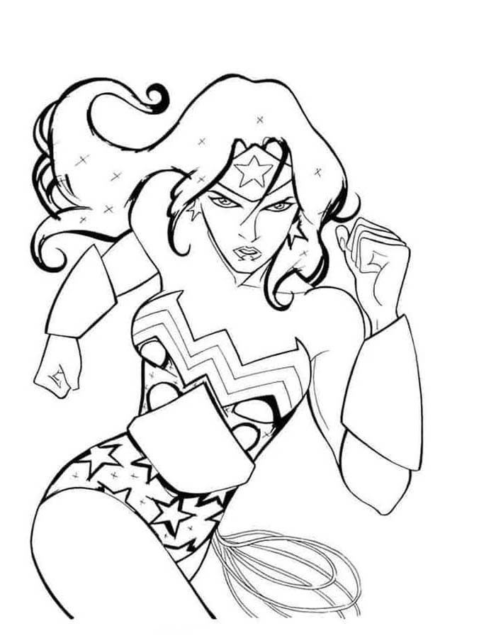 Desenho de Mulher-Maravilha para imprimir