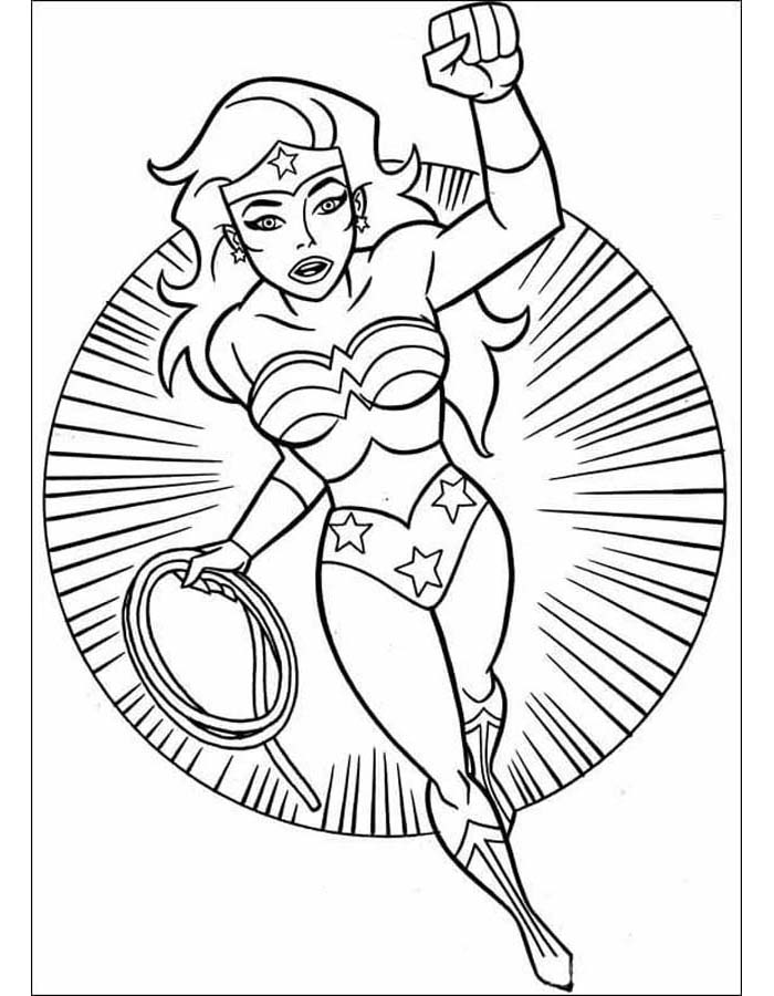 Desenho de Mulher-Maravilha para imprimir