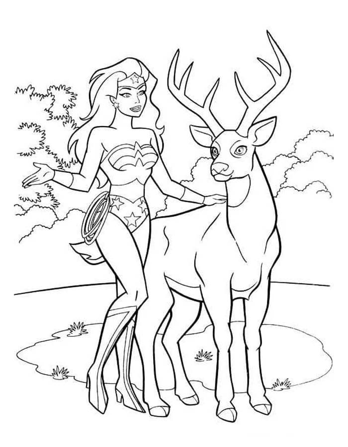 Desenho de Mulher-Maravilha para imprimir