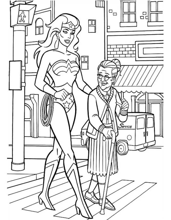 Desenho de Mulher-Maravilha para imprimir