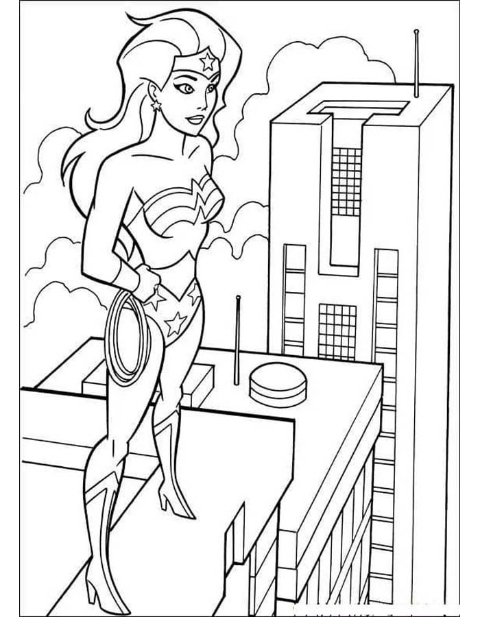 Desenho de Mulher-Maravilha para imprimir