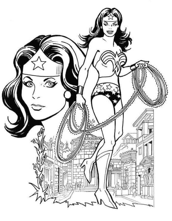 Desenho de Mulher-Maravilha para imprimir