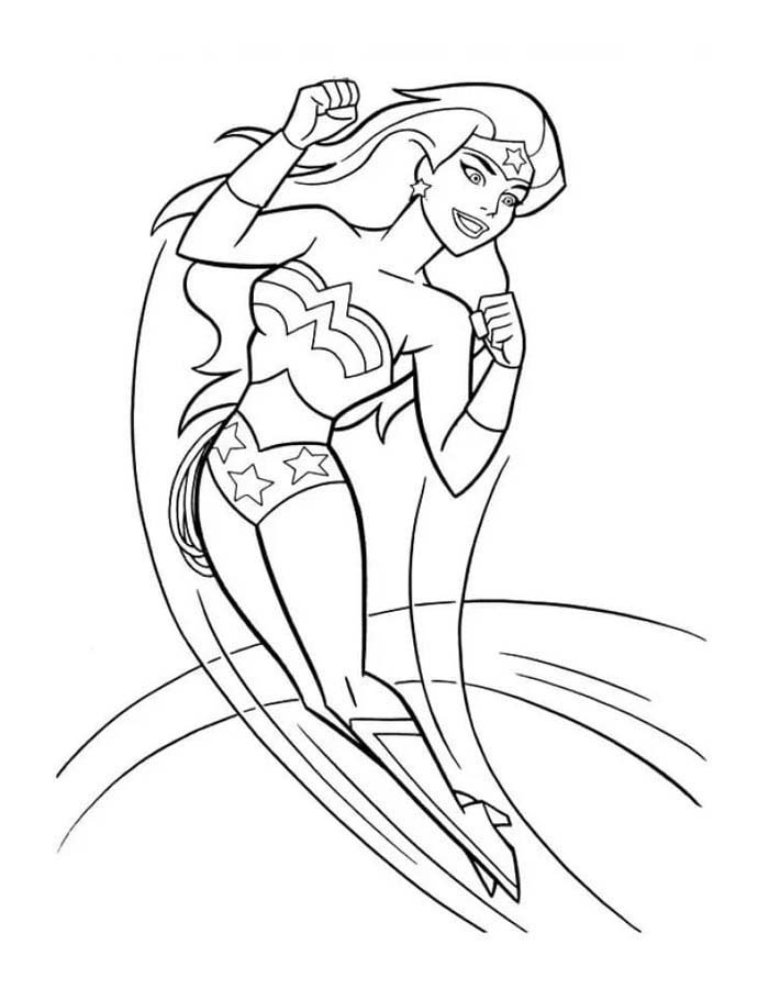 Desenho de Mulher-Maravilha para imprimir