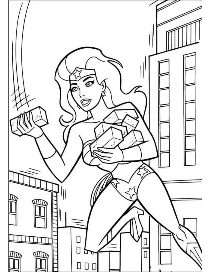 Desenho de Mulher-Maravilha para imprimir