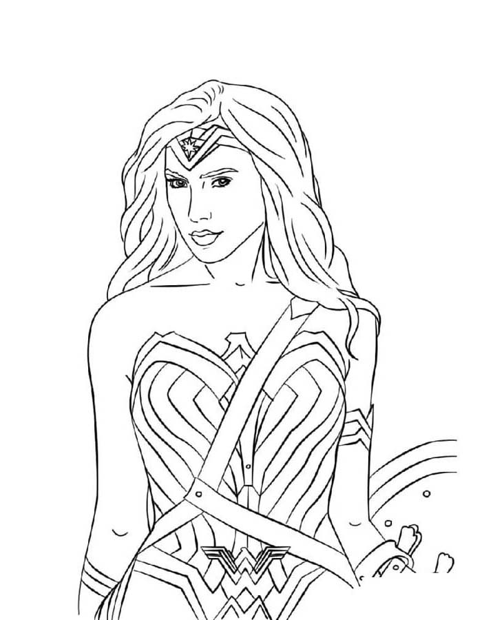 Desenho de Mulher-Maravilha para imprimir