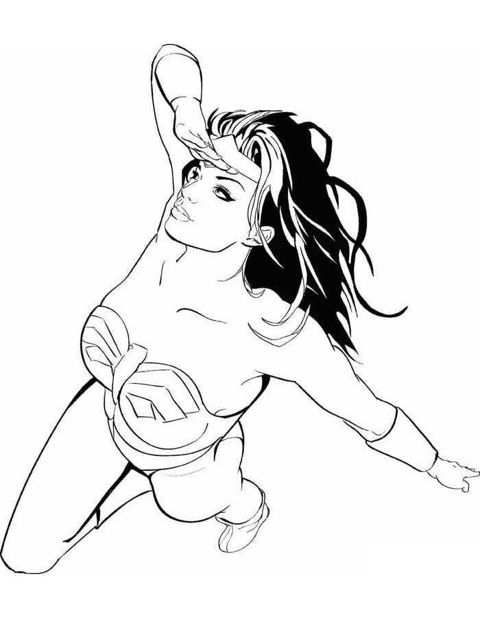 Desenho de Mulher-Maravilha para imprimir