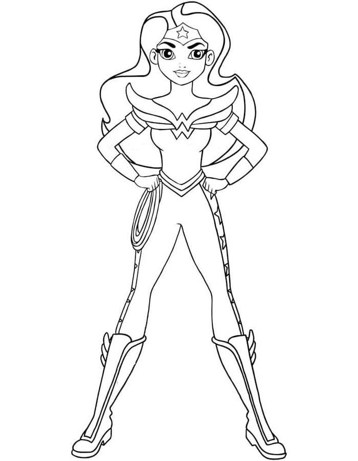 Desenho de Mulher-Maravilha para imprimir