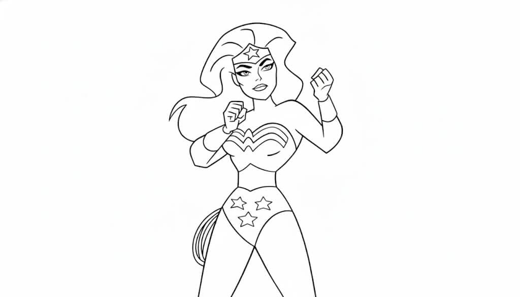 Desenho de Mulher-Maravilha para imprimir