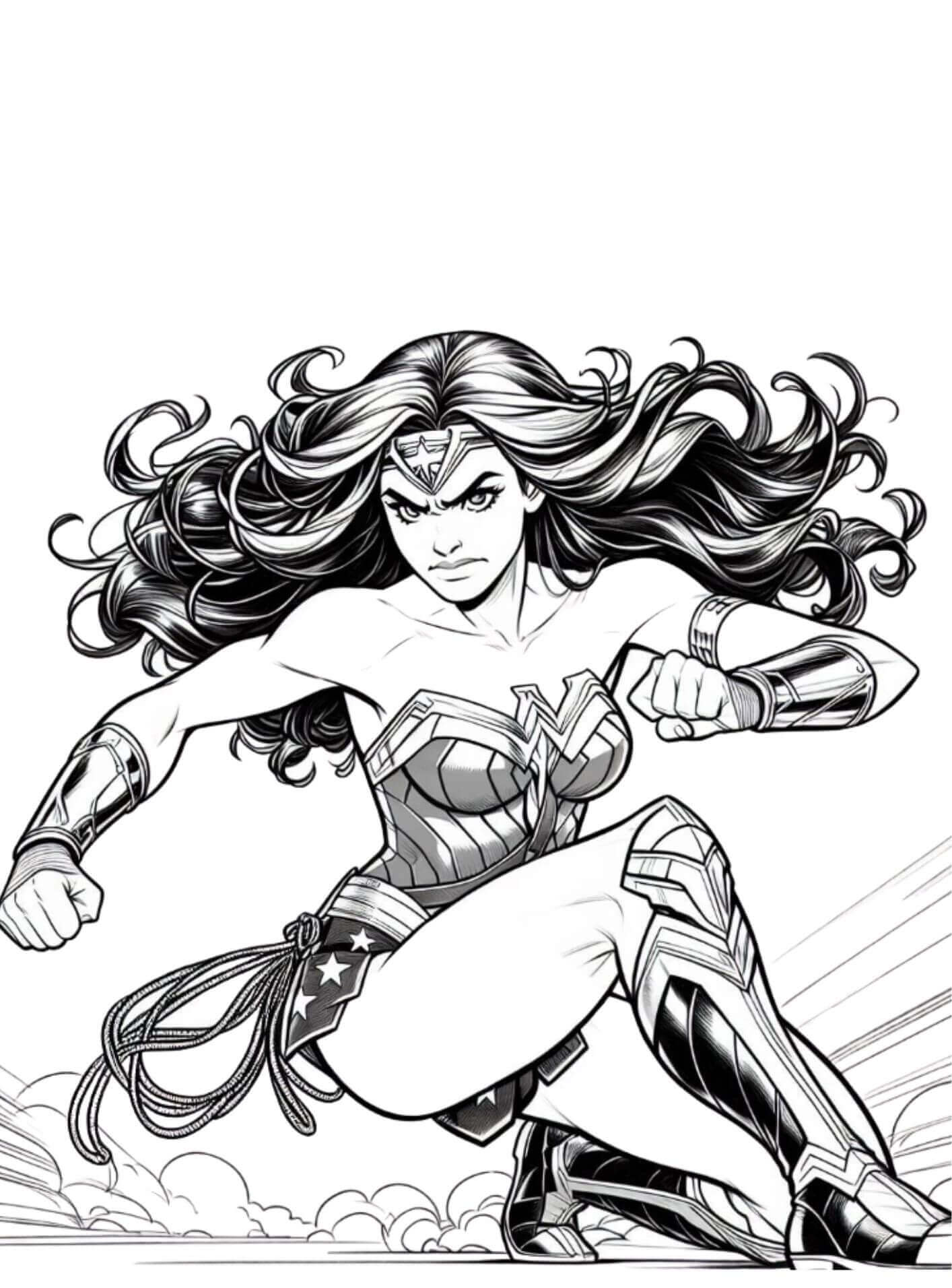 Desenho de Mulher-Maravilha para imprimir