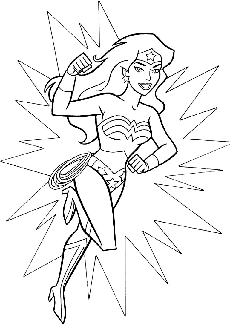 Desenho de Mulher-Maravilha para imprimir
