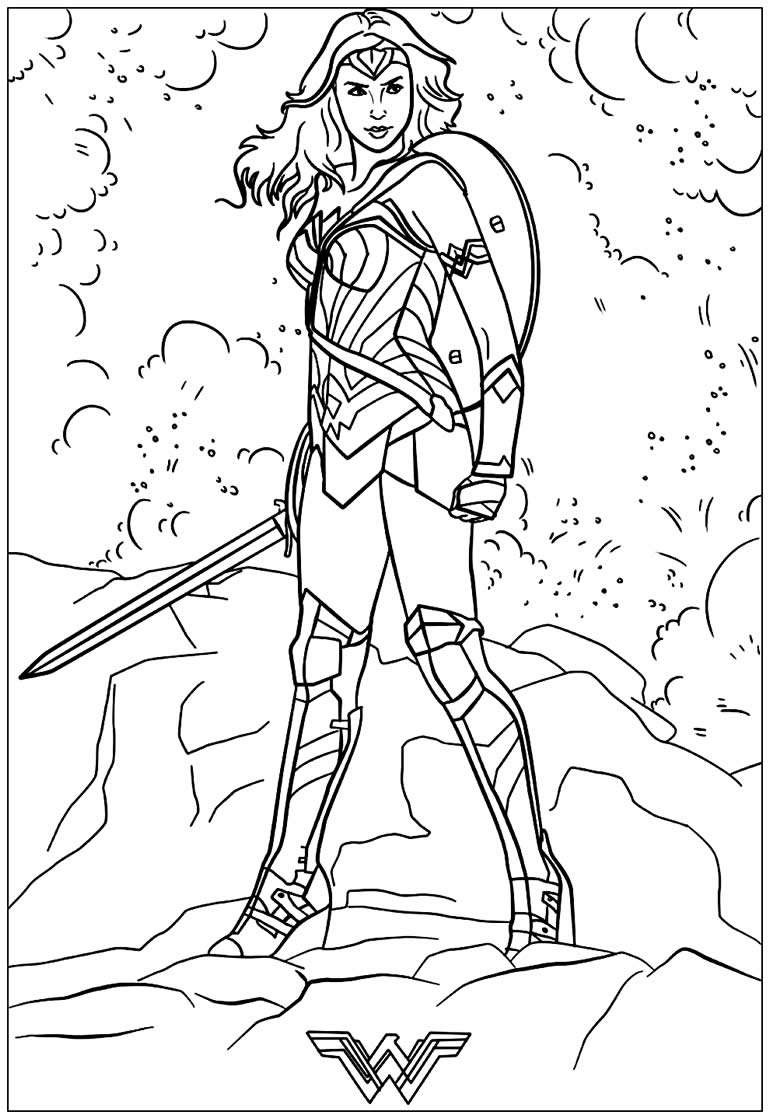 Desenho de Mulher-Maravilha para imprimir