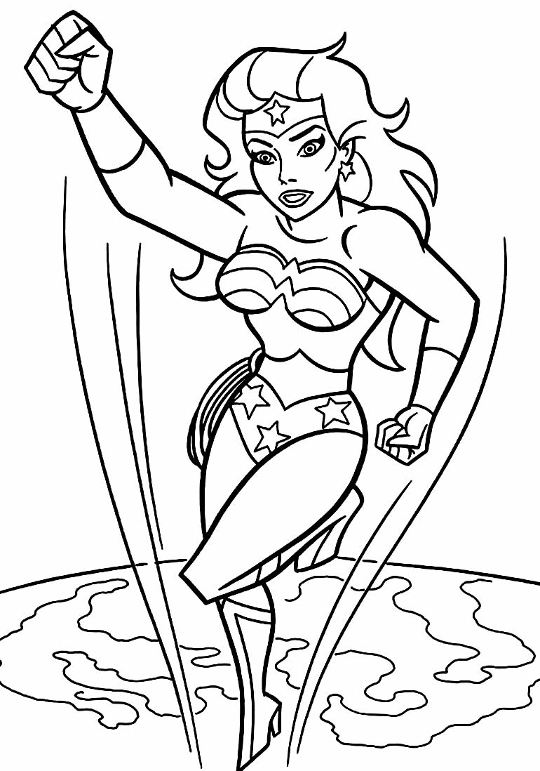 Desenho de Mulher-Maravilha para imprimir