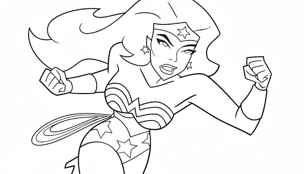 Desenho de Mulher-Maravilha para imprimir
