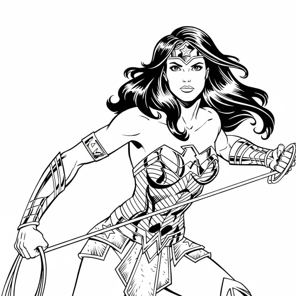 Desenho de Mulher-Maravilha para imprimir